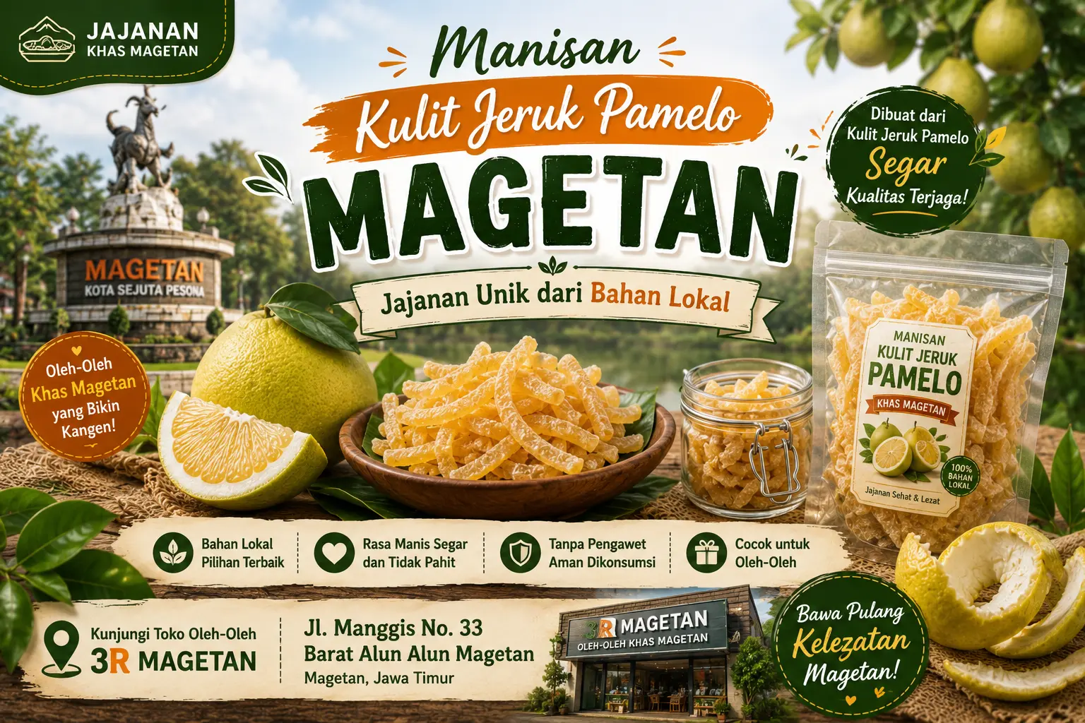 Manisan Kulit Jeruk Pamelo Magetan: Jajanan Unik & Kreatif Asli Lokal